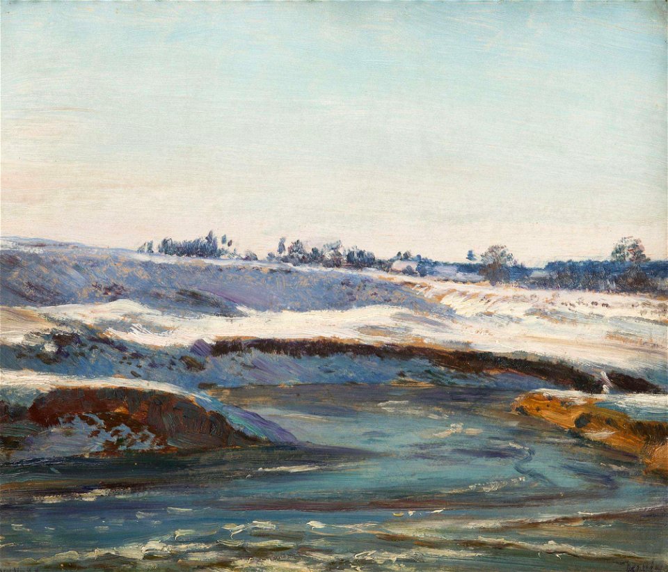 František Kaván - The Frozen Chrudimka River