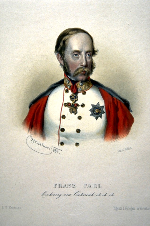 Franz Carl von Österreich Litho. Free illustration for personal and commercial use.