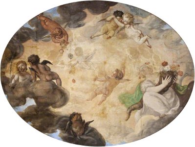 Franz Cleyn (1582-1658) - Flora with Cupids Sporting among Clouds - 1140152 - National Trust