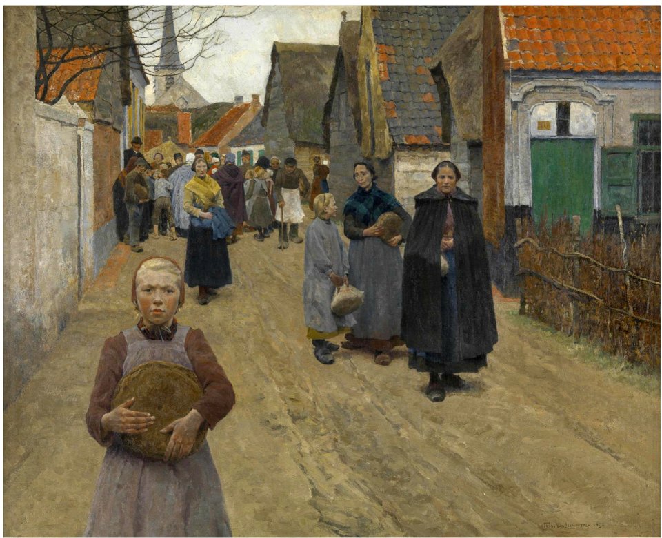 Frans van Leemputten - Distribution of bread in the village