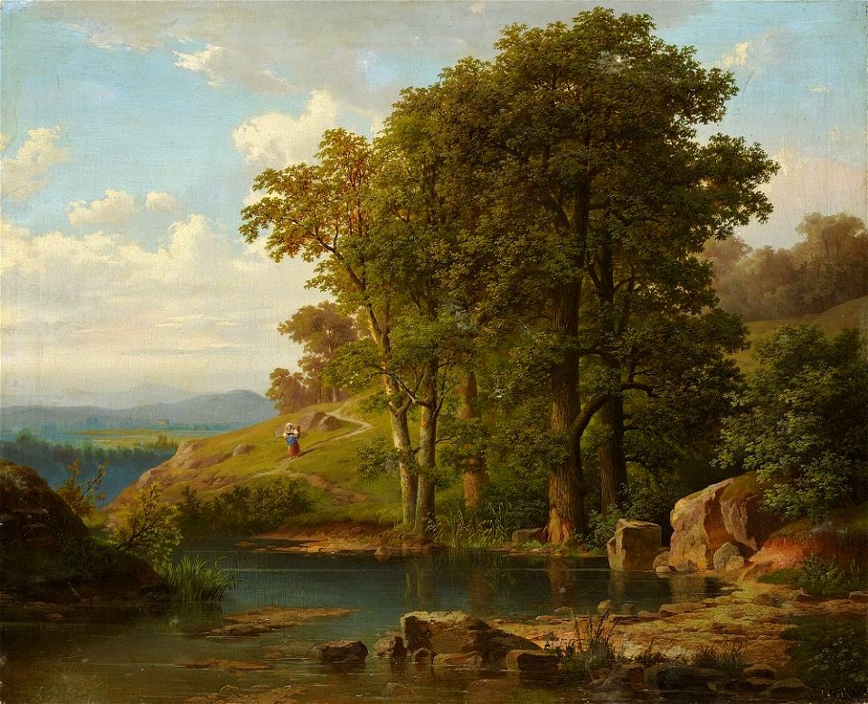 František Skála (1817-nedohledáno) - Dívka na břehu jezera