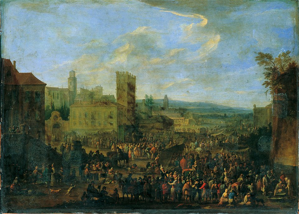 Franz de Paula Ferg - Jahrmarkt mit zinnenbekröntem Bergfried - 4322 - Kunsthistorisches Museum