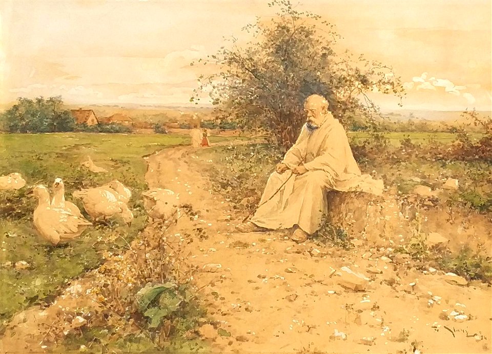František Slabý Sv. Petr pasákem (studie) 1894