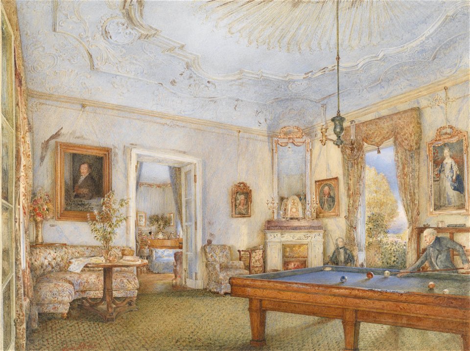 Franz Alt Interieur mit Billard
