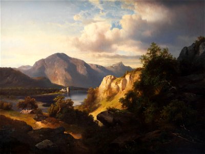 Franz Barbarini Landschaft mit Wanderern