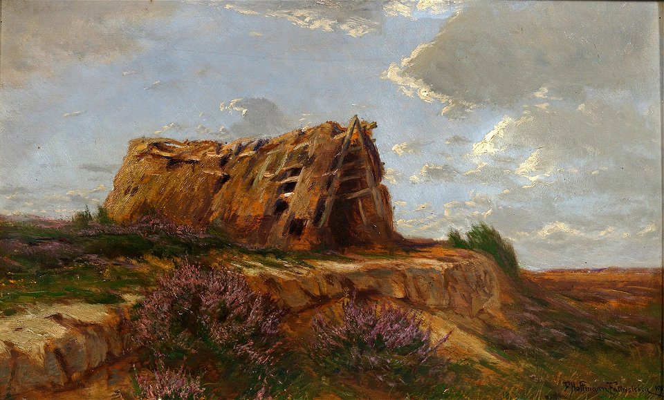 Franz Hoffmann-Fallersleben Torfhütte in der Heide 1916