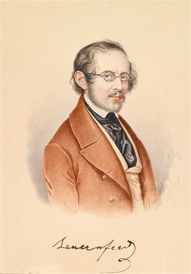 Franz Joseph Dobiaschofsky Porträt Bauernfeld 1850