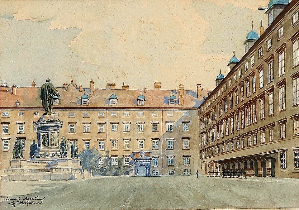 Franz Hoffelner - Blick in den Inneren Burghof, Wien I, Hofburg
