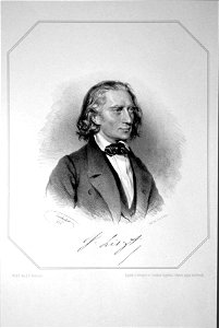 Franz Liszt 1856 Litho. Free illustration for personal and commercial use.