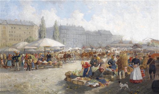Franz Reichmann Marktszene c1900