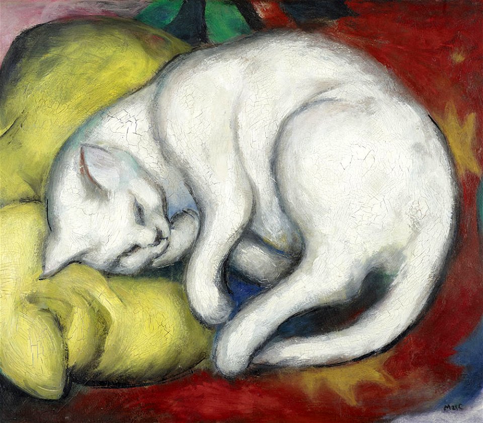 Franz Marc - Kater auf gelbem Kissen
