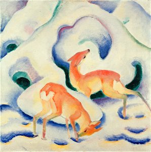 Franz Marc - Rehe im Schnee - G 14641 - Lenbachhaus