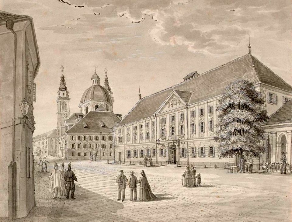 Franz Kurz zum Thurn und Goldenstein - Ljubljana, Licej z nadškofijskim dvorcem in stolnico