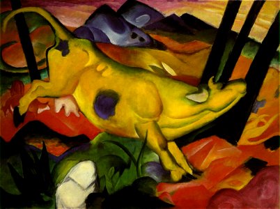 Franz Marc-The Yellow Cow-1911. Free illustration for personal and commercial use.