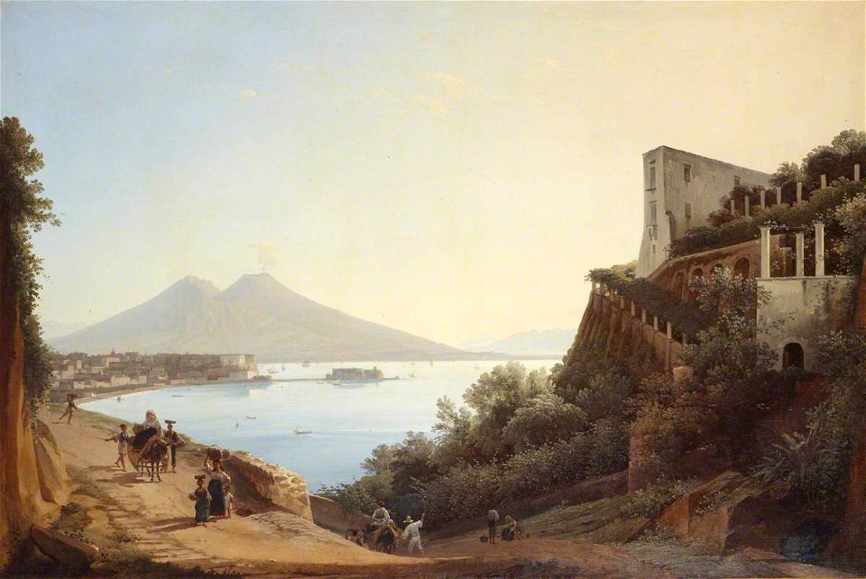 Franz Ludwig Catel (1778-1856) - View of Naples with Castel dell'Ovo and Mount Vesuvius seen from the Salita di San' Antonio - 851703 - National Trust