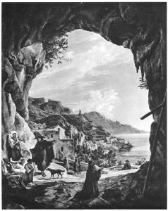 Franz Ludwig Catel Grotte bei Amalfi. Free illustration for personal and commercial use.