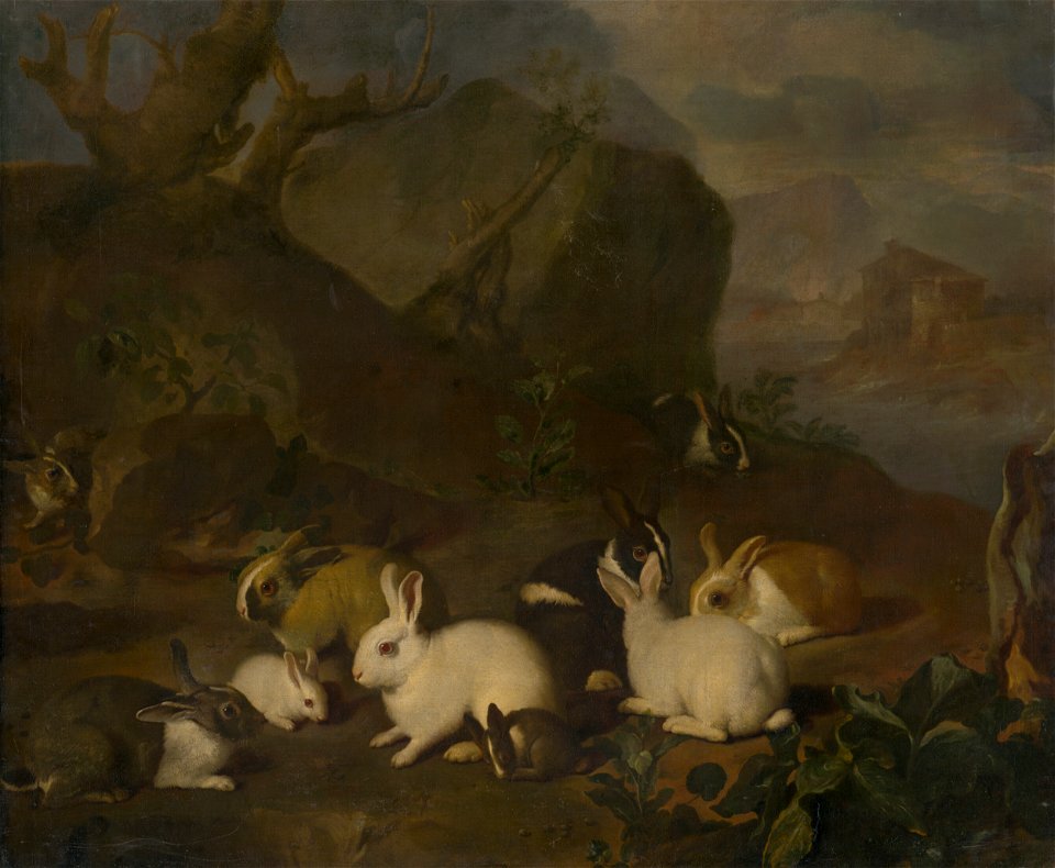 Franz Kraft - Zajace v krajine - O 559 - Slovak National Gallery