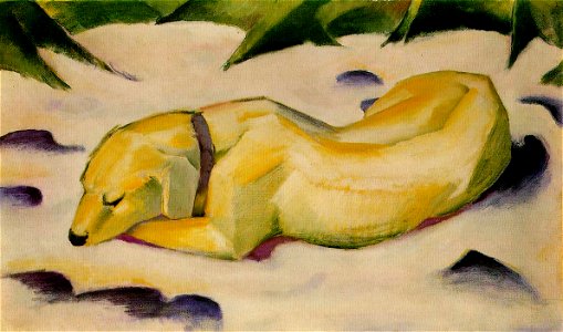 Franz Marc-Dog Lying in the Snow-1910-1911