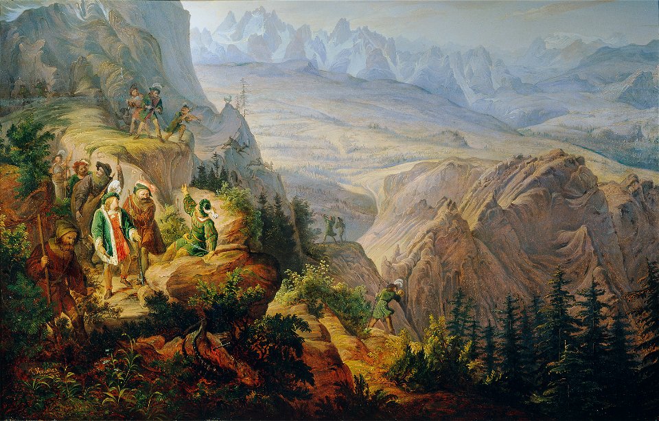 Franz Krammer - Kaiser Maximilian I. (^) auf der Steinbockjagd - 5536 - Österreichische Galerie Belvedere