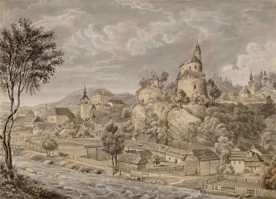 Franz Kurz zum Thurn und Goldenstein - Pogled na Kamnik in Kamniško Bistrico