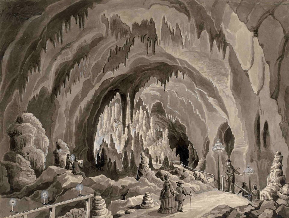 Franz Kurz zum Thurn und Goldenstein - Postojnska jama, pogled na Kalvarijo
