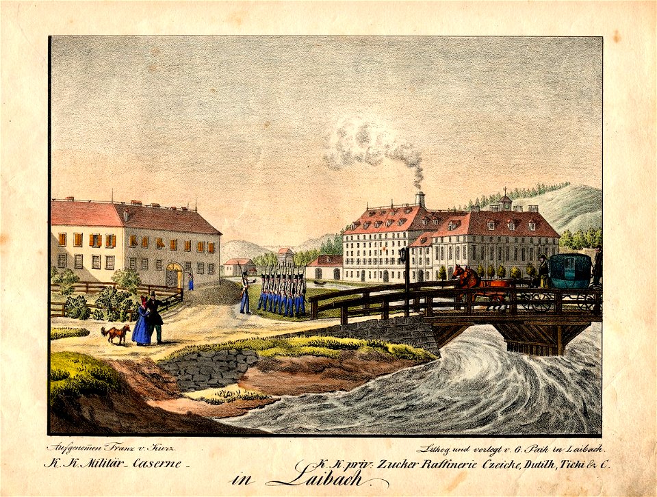 Franz Kurz zum Thurn und Goldenstein - Vojašnica in Cukrarna v Ljubljani