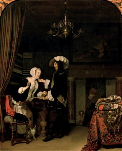 Franz van Mieris the Elder - Cavalier in the Shop - Google Art Project