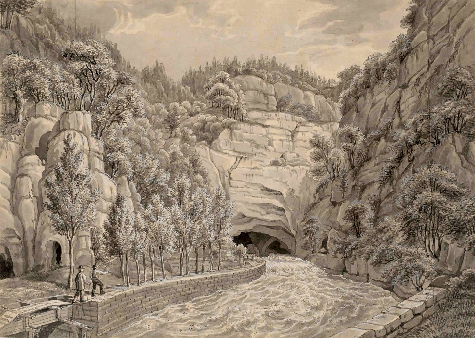 Franz Kurz zum Thurn und Goldenstein - Vhod v Planinsko jamo
