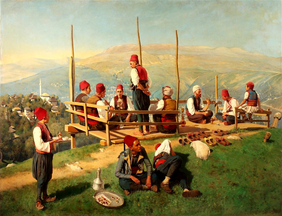 Franz Leo Ruben - Türkisches Kaffeehaus in Sarajevo - 262 - Österreichische Galerie Belvedere