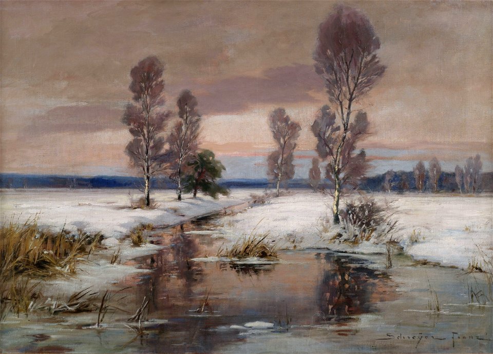 Franz Schreyer Winterliche Bachlandschaft
