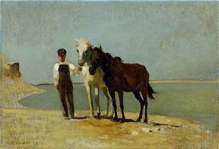 Franz Rumpler - Ein Junge mit Pferden am Strand - 1405 - Österreichische Galerie Belvedere