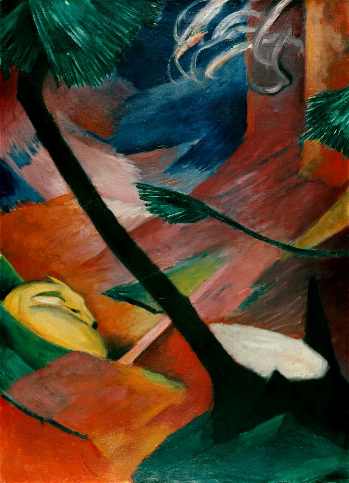 Franz Marc - Reh im Walde II - G 13321 - Lenbachhaus