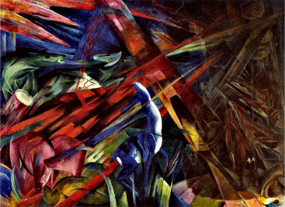 Franz Marc-The fate of the animals-1913. Free illustration for personal and commercial use.