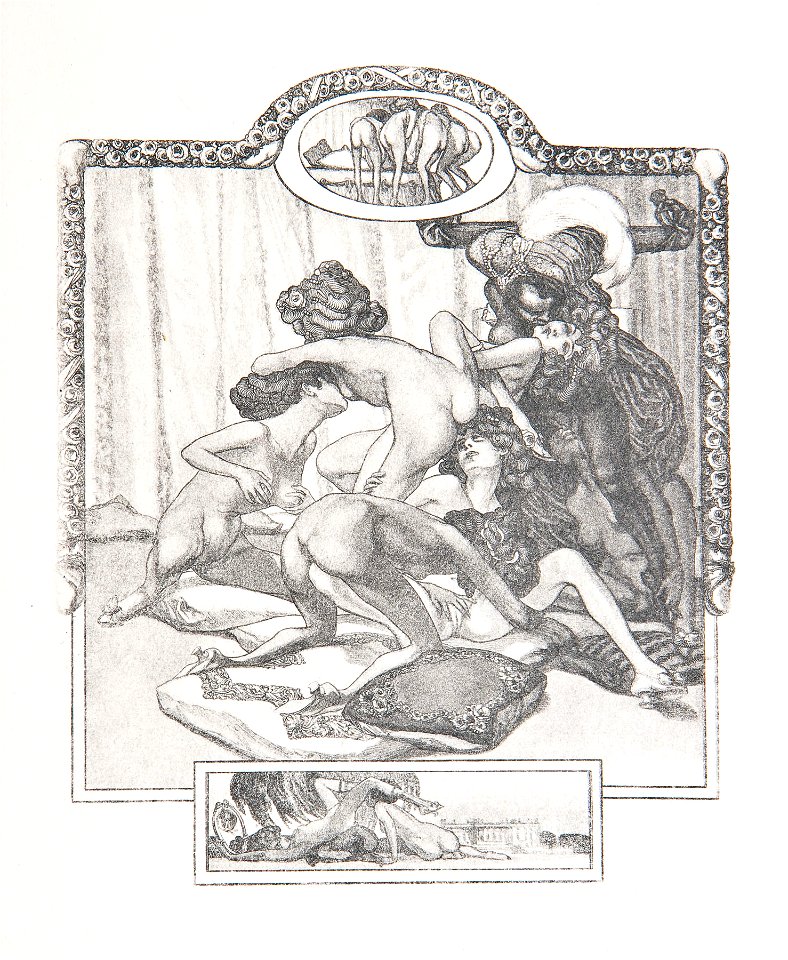 Franz von Bayros Blatt aus Sittenbilder aus galanter Zeit