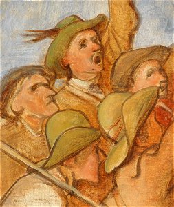 Franz von Defregger Bauern (Tiroler Freiheitskämpfer) Ölskizze