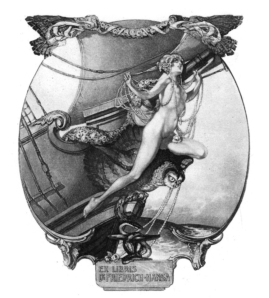 Franz von Bayros Ex libris Friedrich Hansa