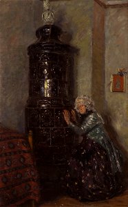 Franz Skarbina - Alte Frau am Ofen - BG-M 12101^14 - Berlinische Galerie