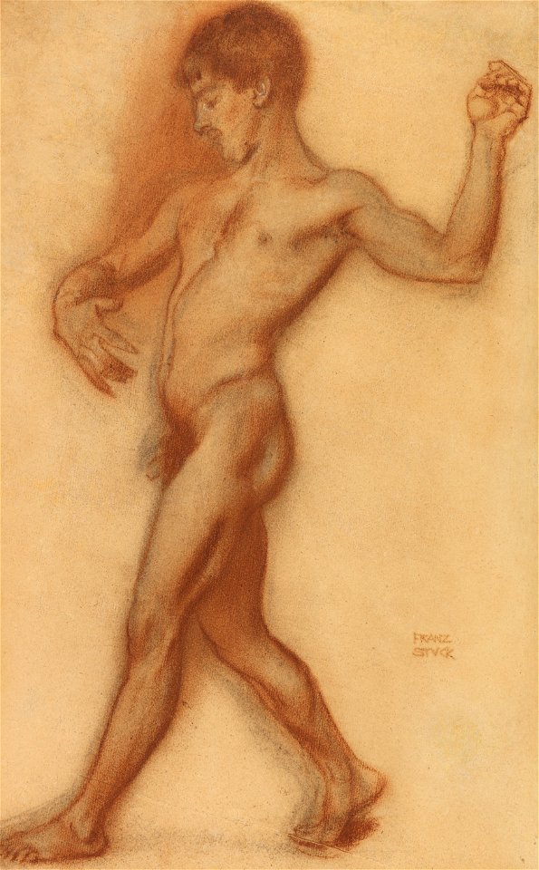 Franz Stuck Männlicher Akt Studie zu Der Tanz