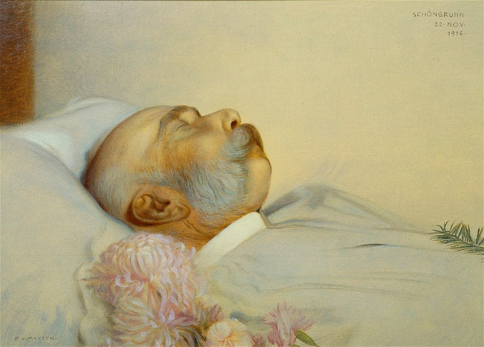 Franz von Matsch - Kaiser Franz Joseph I. auf dem Sterbebett - 3300 - Kunsthistorisches Museum