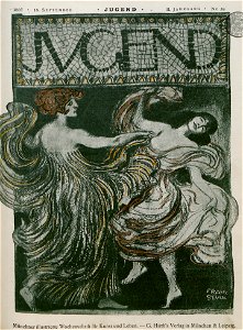 Franz Stuck - Jugend Nr. 38, 1897. Free illustration for personal and commercial use.