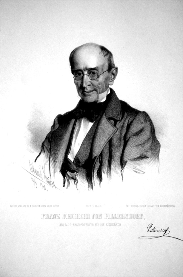 Franz von Pillersdorf Litho. Free illustration for personal and commercial use.
