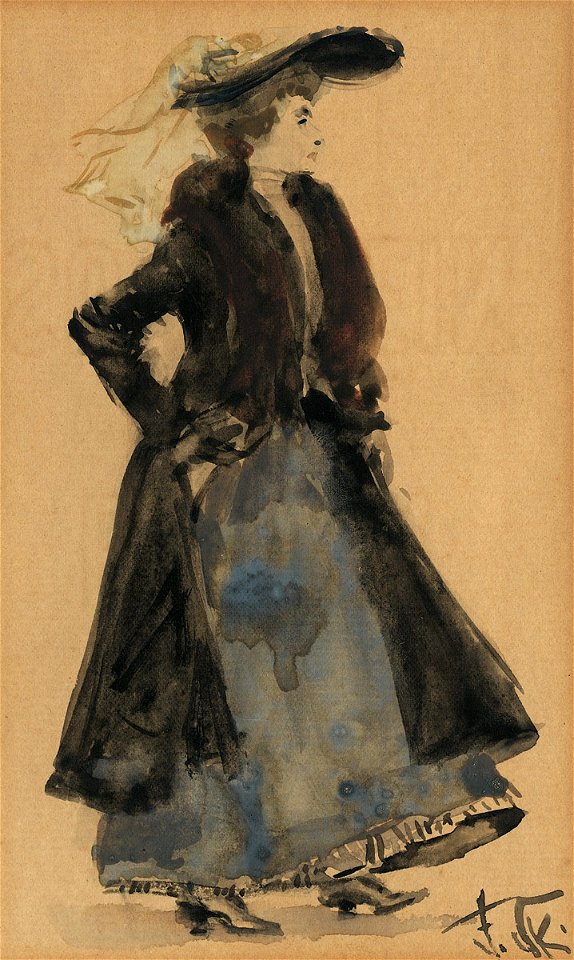 Franz Skarbina Dame mit Hut