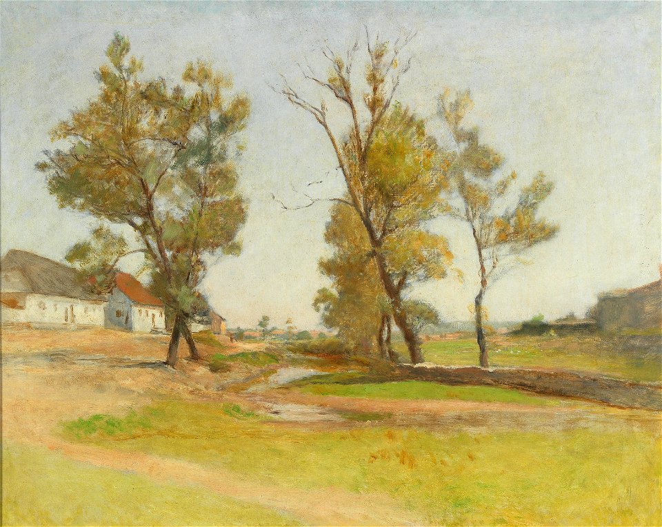Franz Rumpler Wiese vor einem Dorf