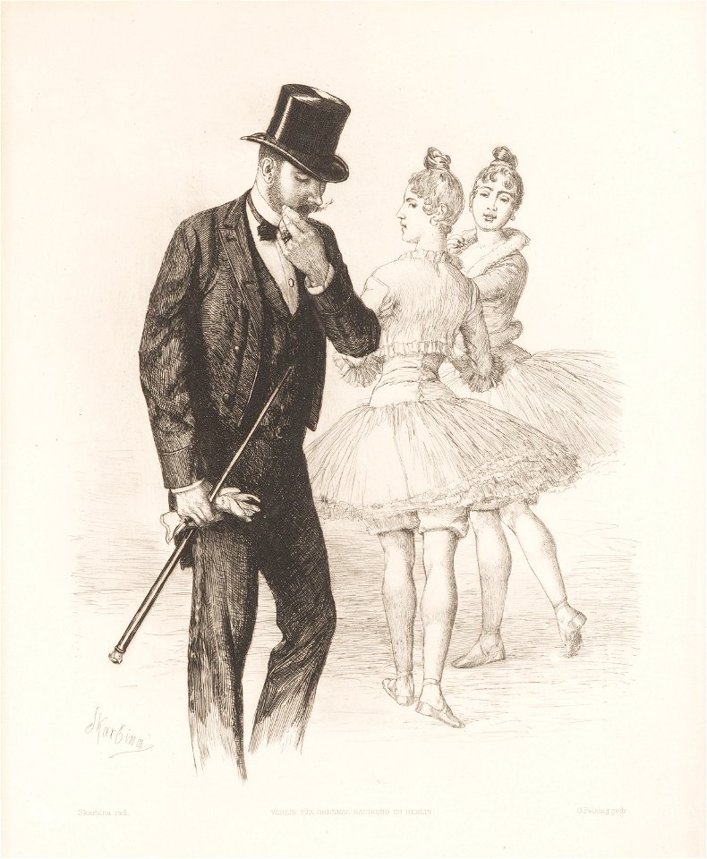 Franz Skarbina Herr im Frack mit Ballerinas