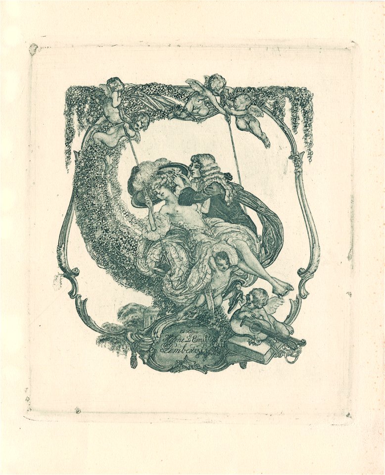 Franz von Bayros Ex libris Helene und Emil Lemberger