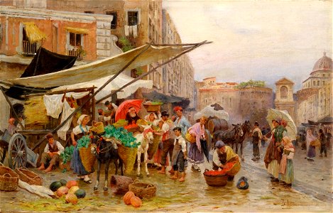 Franz Theodor Aerni Markttag in Rom