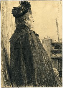 Franz Skarbina Frau mit Cape