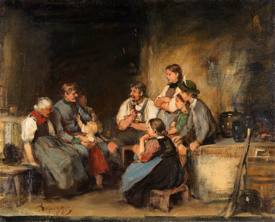 Franz von Defregger Der Urlauber (Ölskizze)