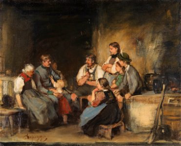 Franz von Defregger Der Urlauber (Ölskizze)