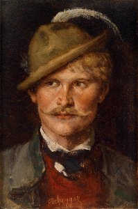 Franz von Defregger Bauernbursch mit Hut